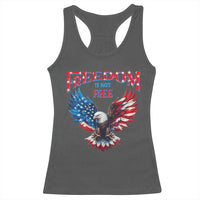 American Flag Bald Eagle Racerback Tank Top Patriotic Eagle 4th of July Freedom Is Not Free - Wonder Print Shop