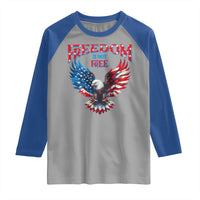 American Flag Bald Eagle Raglan Shirt Patriotic Eagle 4th of July Freedom Is Not Free - Wonder Print Shop