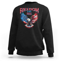 American Flag Bald Eagle Sweatshirt Patriotic Eagle 4th of July Freedom Is Not Free - Wonder Print Shop