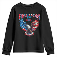 American Flag Bald Eagle Youth Sweatshirt Patriotic Eagle 4th of July Freedom Is Not Free - Wonder Print Shop