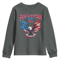 American Flag Bald Eagle Youth Sweatshirt Patriotic Eagle 4th of July Freedom Is Not Free - Wonder Print Shop