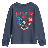 American Flag Bald Eagle Youth Sweatshirt Patriotic Eagle 4th of July Freedom Is Not Free - Wonder Print Shop
