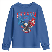 American Flag Bald Eagle Youth Sweatshirt Patriotic Eagle 4th of July Freedom Is Not Free - Wonder Print Shop