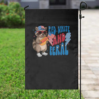 Funny Raccoon 4th of July Garden Flag Red White and Feral Patriotic - Wonder Print Shop