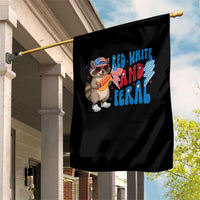 Funny Raccoon 4th of July Garden Flag Red White and Feral Patriotic - Wonder Print Shop