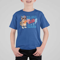 Funny Raccoon 4th of July T Shirt For Kid Red White and Feral Patriotic - Wonder Print Shop