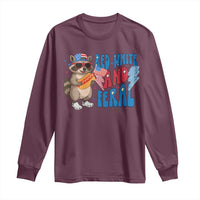 Funny Raccoon 4th of July Long Sleeve Shirt Red White and Feral Patriotic - Wonder Print Shop