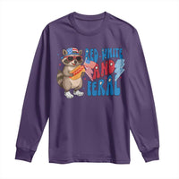 Funny Raccoon 4th of July Long Sleeve Shirt Red White and Feral Patriotic - Wonder Print Shop