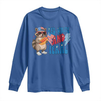 Funny Raccoon 4th of July Long Sleeve Shirt Red White and Feral Patriotic - Wonder Print Shop