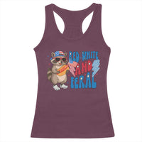 Funny Raccoon 4th of July Racerback Tank Top Red White and Feral Patriotic - Wonder Print Shop