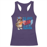 Funny Raccoon 4th of July Racerback Tank Top Red White and Feral Patriotic - Wonder Print Shop