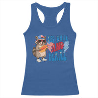 Funny Raccoon 4th of July Racerback Tank Top Red White and Feral Patriotic - Wonder Print Shop