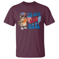 Funny Raccoon 4th of July T Shirt Red White and Feral Patriotic - Wonder Print Shop