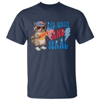 Funny Raccoon 4th of July T Shirt Red White and Feral Patriotic - Wonder Print Shop
