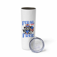 Patriotic Raccoon 4th of July Skinny Tumbler Feral But Free USA Flag - Wonder Print Shop