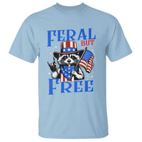 Patriotic Raccoon 4th of July T Shirt Feral But Free USA Flag - Wonder Print Shop