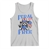 Patriotic Raccoon 4th of July Tank Top Feral But Free USA Flag - Wonder Print Shop