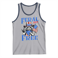 Patriotic Raccoon 4th of July Tank Top Feral But Free USA Flag - Wonder Print Shop
