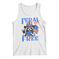 Patriotic Raccoon 4th of July Tank Top Feral But Free USA Flag - Wonder Print Shop