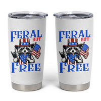 Patriotic Raccoon 4th of July Tumbler Cup Feral But Free USA Flag - Wonder Print Shop