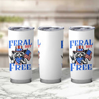 Patriotic Raccoon 4th of July Tumbler Cup Feral But Free USA Flag - Wonder Print Shop