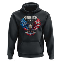 Bald Eagle Merica Hoodie USA American Flag Patriotic 4th of July - Wonder Print Shop