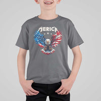 Bald Eagle Merica T Shirt For Kid USA American Flag Patriotic 4th of July - Wonder Print Shop