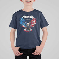 Bald Eagle Merica T Shirt For Kid USA American Flag Patriotic 4th of July - Wonder Print Shop