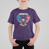 Bald Eagle Merica T Shirt For Kid USA American Flag Patriotic 4th of July - Wonder Print Shop