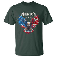 Bald Eagle Merica T Shirt USA American Flag Patriotic 4th of July - Wonder Print Shop