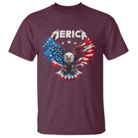 Bald Eagle Merica T Shirt USA American Flag Patriotic 4th of July - Wonder Print Shop