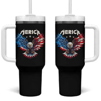 Bald Eagle Merica Tumbler With Handle USA American Flag Patriotic 4th of July - Wonder Print Shop