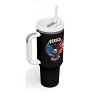 Bald Eagle Merica Tumbler With Handle USA American Flag Patriotic 4th of July - Wonder Print Shop