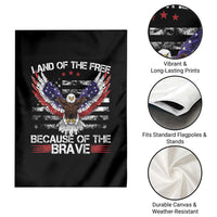 Land of the Free Because of the Brave Garden Flag American Flag Patriotic Eagle 4th of July - Wonder Print Shop