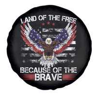 Land of the Free Because of the Brave Spare Tire Cover American Flag Patriotic Eagle 4th of July - Wonder Print Shop