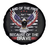Land of the Free Because of the Brave Spare Tire Cover American Flag Patriotic Eagle 4th of July - Wonder Print Shop