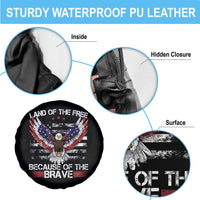Land of the Free Because of the Brave Spare Tire Cover American Flag Patriotic Eagle 4th of July - Wonder Print Shop