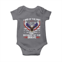 Land of the Free Because of the Brave Baby Onesie American Flag Patriotic Eagle 4th of July - Wonder Print Shop