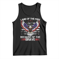 Land of the Free Because of the Brave Tank Top American Flag Patriotic Eagle 4th of July - Wonder Print Shop