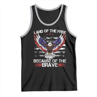 Land of the Free Because of the Brave Tank Top American Flag Patriotic Eagle 4th of July - Wonder Print Shop