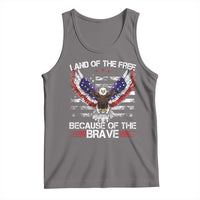 Land of the Free Because of the Brave Tank Top American Flag Patriotic Eagle 4th of July - Wonder Print Shop