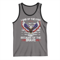 Land of the Free Because of the Brave Tank Top American Flag Patriotic Eagle 4th of July - Wonder Print Shop