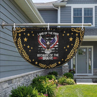 Land of the Free Because of the Brave Patriotic Fan Flag American Flag Eagle 4th of July