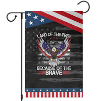 Land of the Free Because of the Brave Garden Flag American Flag Patriotic Eagle 4th of July
