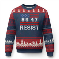 8647 Resist Ugly Christmas Sweater Retro Social Justice American Flag - Wonder Print Shop