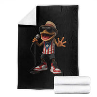 Coqui Puerto Rican Flag Throw Blanket Taino Boricua Frog Singing - Wonder Print Shop