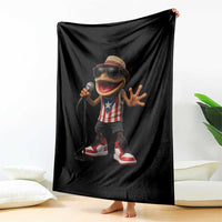 Coqui Puerto Rican Flag Throw Blanket Taino Boricua Frog Singing - Wonder Print Shop