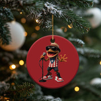 Coqui Puerto Rican Flag Christmas Ornament Taino Boricua Frog Singing - Wonder Print Shop