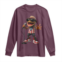 Coqui Puerto Rican Flag Long Sleeve Shirt Taino Boricua Frog Singing - Wonder Print Shop