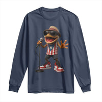Coqui Puerto Rican Flag Long Sleeve Shirt Taino Boricua Frog Singing - Wonder Print Shop
